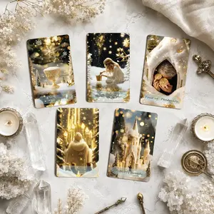 Winter Fantasy Tarot Deck, 78 Cards with Crystal Snow Artwork for Beginners