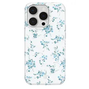 Magsafe Velvet Caviar French Blue Floral Compatible Phone Cases with Shockproof Protection Top Trendy Phone Cases Phone Cover Hard Case Tough 2-piece Phone Case