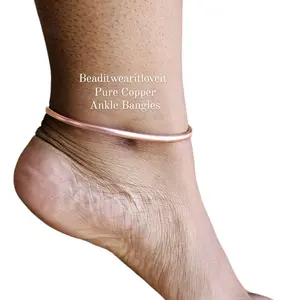 Pure Copper Ankle Bangles, Adjustable Anklets, Copper Stacking Bracelets for Ankles  [Made-to-Order]