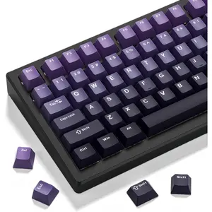 Double Shot PBT keycaps,Gradient  caps 75 Percent, 138- Cherry Profile Custom keycaps Set for  75% 65% 60% TKL  Layout Mechanical Keyboard(only keycap)