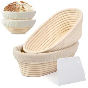 Oval French Sourdough Proofing Basket with Cloth Liner, 1 Count Banneton Bread Proofing Basket, Baking Basket for Bread Making, Baking Utensils for Home Kitchen Baking House