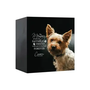 Personalized Pet Ashes Keepsake Shadow Box Urn Dogs and Cats Memorial Gift Cute Sympathy Gift for Pet Loss | The Memory Of You My Faithful Friend | Outdoor