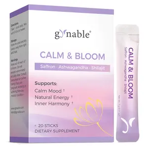Gynable saffron supplement Calming Drink Mix with 8-in-1 ashwagandha saffron Vitamin B6 Magnesium Glycinate & L-Theanine Passionflower Shilajit supplements Supports Cortisol Balance Mood Sleep Energy 20 Servings Natural Dietary Supplement #SummerVibes out