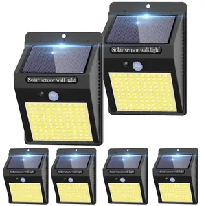 6 Pack Solar Motion Lights Outdoor, 3 Modes/100LED Solar Security Lights Wireless IP65 Waterproof Solar Wall Lights Outdoor Lights for Front Door, Backyard, Garage, Deck(Warm White)