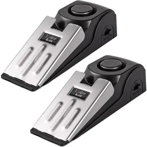 Door Alarm, Door Stopper Security for Home Travel Apartment with 120DB Siren Portable Safety Tool 2 Pack