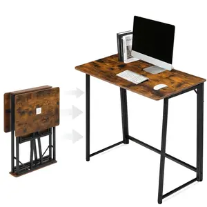 Compact 31.5 Inch Folding Computer Desk, Space-Saving Foldable Writing Workstation for Small Spaces, Easy Assembly Home Office Table for Bedroom, Apartment& Dorm