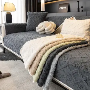 Extra Thick Plush Sofa Cover 1PC, Pet-Friendly Non-Slip Couch Cover, Machine Washable Anti-Scratch Sofa Mat, Soft Quilted Furniture Cover for Dogs & Cats, All-Season Living Room Couch Cover for Sectional, Loveseat & 2/3-Seater