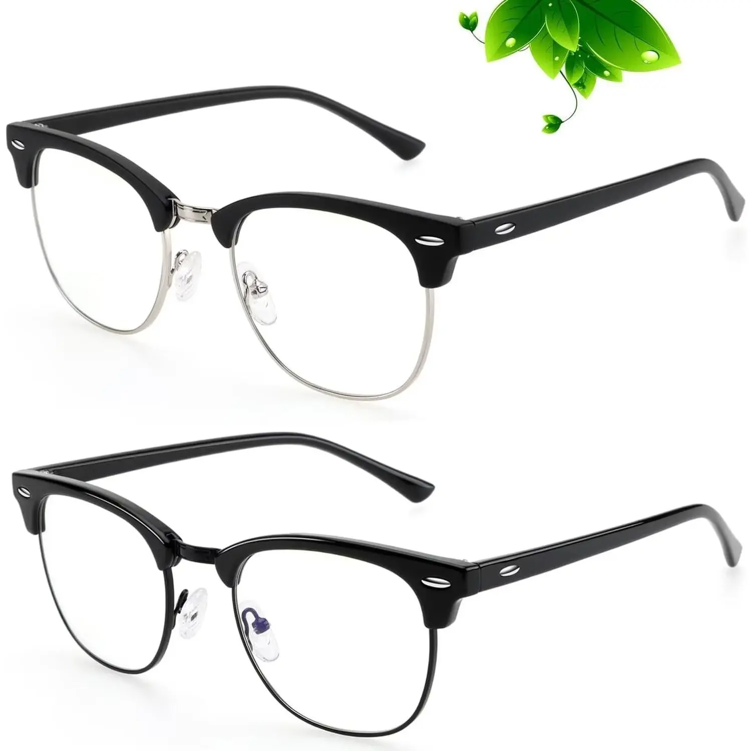 Matte Black/Silvery + Glossy Black/Black