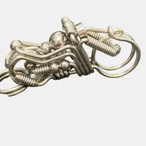 304 Stainless Steel Keychains Bending Motor Shape, Handmade Keychains