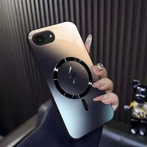 Luxury Ombre Gradient MagSafe Case – Futuristic Metallic Glossy Magnetic Cover for iPhone 16e–975