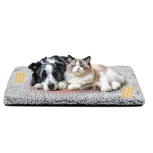 self-Heating Cat Bed, Ultra Soft Warm Dog Cage Mat, Non-Slip Self-Warming Pet Pad, Suitable for Small Medium Cats Dogs Indoor Outdoor