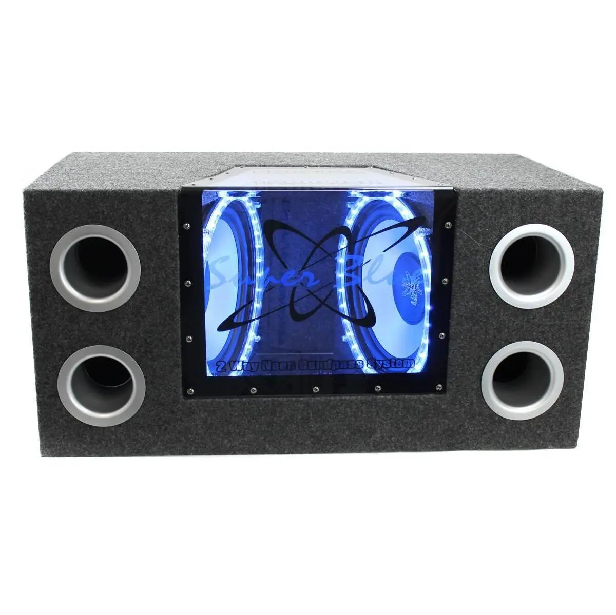 Pyramid BNPS102 10" 1000W Dual Car Audio Subwoofers w/Bandpass Box and Neon Pyramid BNPS102 10" 1000W Dual Car Audio Subwoofers w/Bandpass Box and Neon