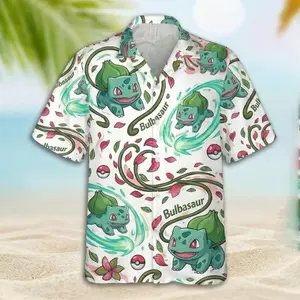 Bulbasaur Floral Hawaiian Shirt Anime Beach Summer Vacation Wear #hawaii #hawaiishirt