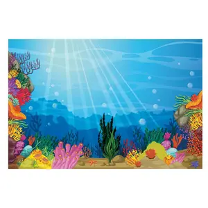 9 Ft. x 6 Ft. Under the Sea Multicolor Plastic Backdrop - 3 Pc.