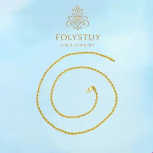 [FOLYSTUY (Y156)]23.4 Inch 3mm Twisted Rope Chain Necklace, Dainty Braided Twist Chain for Women Men, Minimalist Layering Choker, Classic Everyday Wear Jewelry Gift