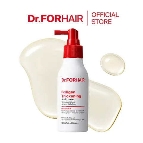 Dr.FORHAIR Folligen Thickening Scalp Tonic (4.05 oz/120ml) - Haircare Scalp Care Routine Product for Adults, Peppermint-Infused Strengthening Formula, Oil Control, Water Balance, Root Care, Hair Growth Support