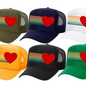 Stripe Heart Trucker Hat (multiple colors) - customizable trucker hat, colorful trucker hat
