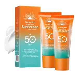 2PACK Sunscreen SPF 50 for Face and Body, Protection Isolation Sunscreen Lotion with PA+++, Korean Travel Size Sunscreen for All Skin Types, Waterproof & Sweatproof, No White Cast, 1.76 Oz