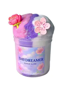 Daydreamer -Pastel Cloud Slime with Light Pink Lavender & Sparkle White - Scented with Delicate Floral Notes - Fluffy Drizzly Slow Stretching for Quiet Moments