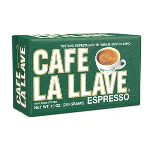 Cafe La Llave Dark Roast Ground Espresso Coffee 10 oz Bricks Bold Cuban Style Blend Moka Pot Drip Strong Rich Flavor