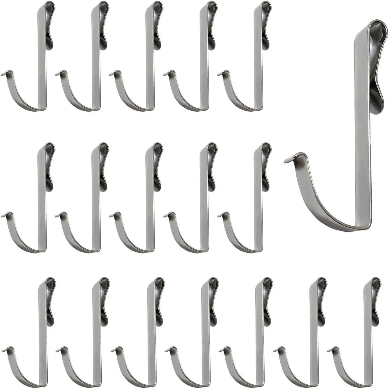20 Per Pack J Shaped Stainless Steel Hooks, Wire Rack Hooks, Sink Hanger Heavy Duty Hanging for Kitchen, Bedroom, Office, Wire Shelf, Coat Rack Accessories