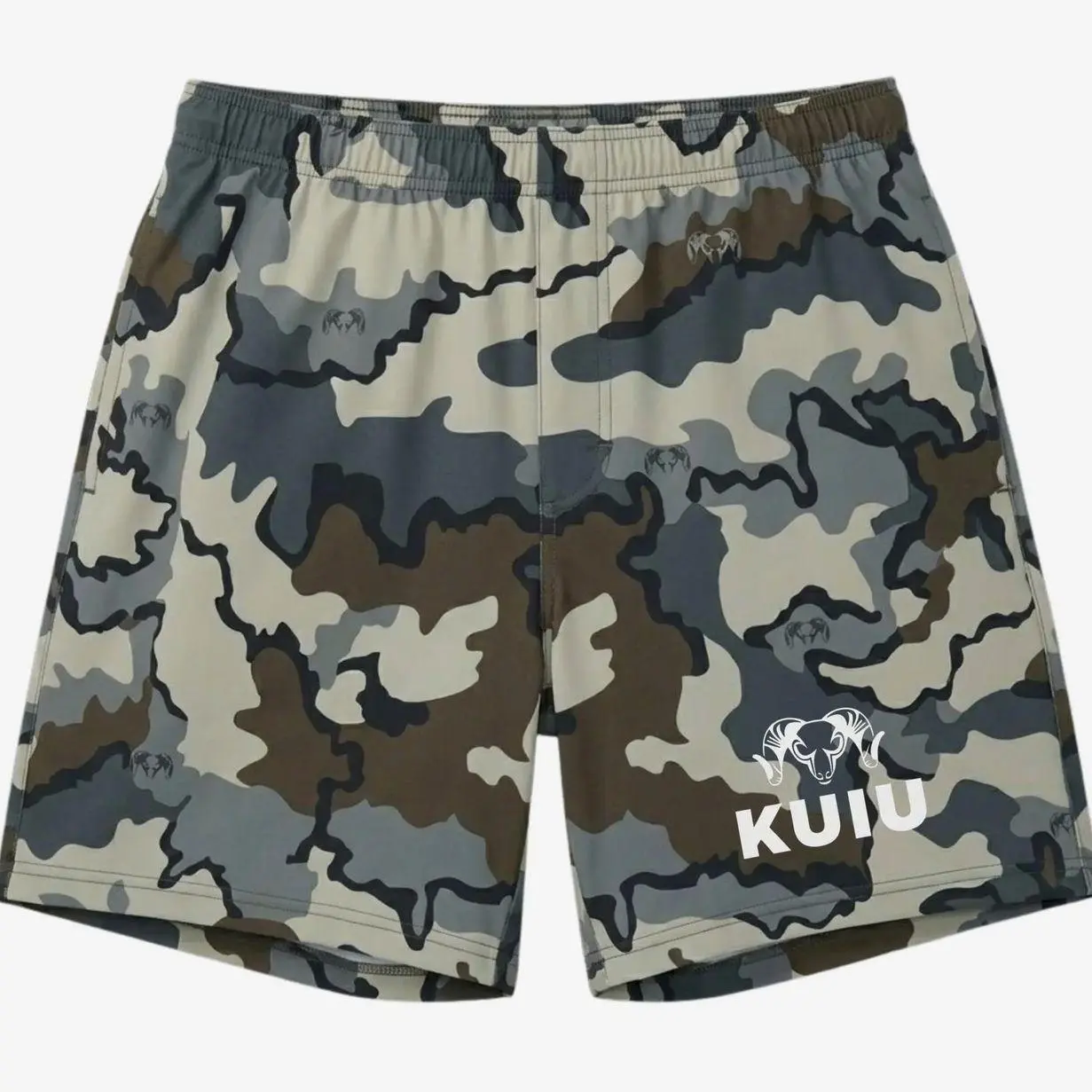 Kuiu Gila LS Vias  Mens Mountain Camo Athletic Shorts – Lightweight Quick-Dry Outdoor Training Shorts with Elastic Waist for Hunting, Hiking, Gym & Summer Wear