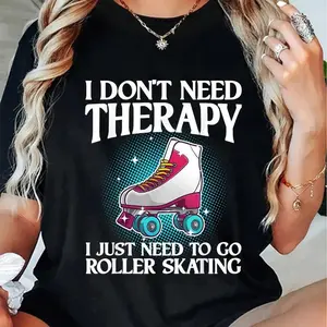 100% Cotton Cool Roller Skating For Men Women Roller Derby Inline Skate T-Shirt