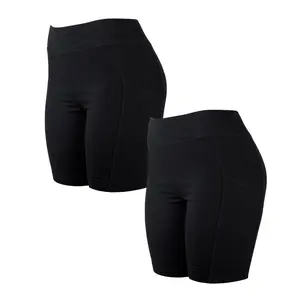 2 Pack Women's Cotton Biker Shorts Leggings With Pockets Stretchy High Waisted No See-Through Workout Running Cycling Tummy Control Comfort Activewear