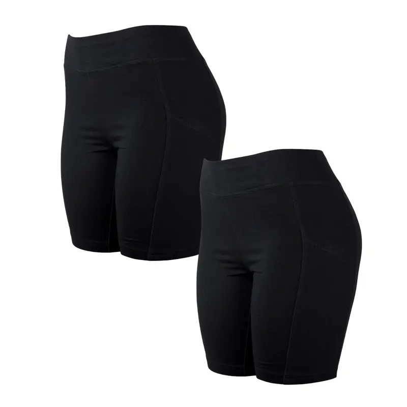 2 Pack Women's Cotton Biker Shorts Leggings With Pockets Stretchy High Waisted No See-Through Workout Running Cycling Tummy Control Comfort Activewear