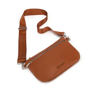 Montana West Women's Crossbody Bag with Dual Zipper Pockets, Stylish Waist Bag/Crossbody Bag, Versatile Waist Bag with Wide Adjustable Shoulder Strap， PU leather Material