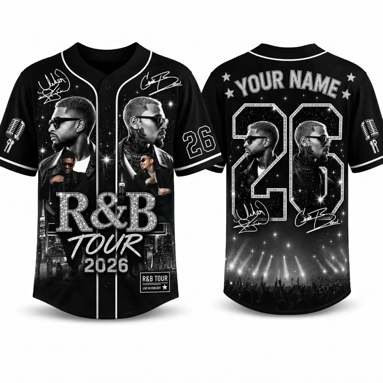 Personalized Team Breezy Baseball Jersey, Custom Name and Number R&B Concert Fan Shirt, Unisex Music Festival Streetwear