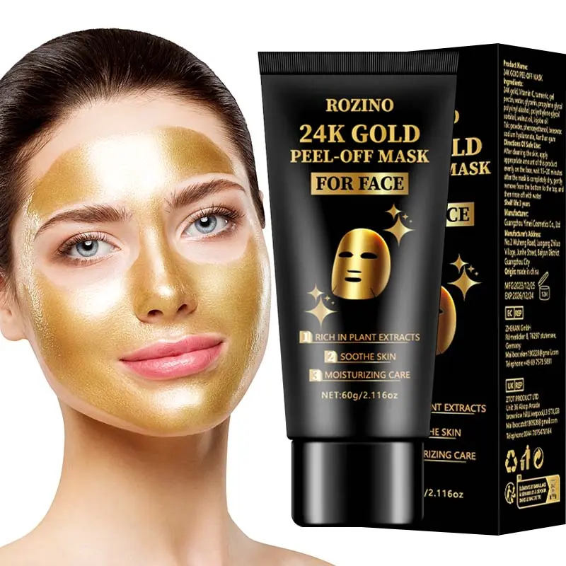 24k Gold Peel-off Mask, Turmeric Face Mask, Luxurious Facial Treatment Lifting & Deep Nourishment Mask, Moisturizing Hydrate Moisturize Facial Mask for Women & Men, Moisture, Soothing Skin, Deep Hydrating Mask