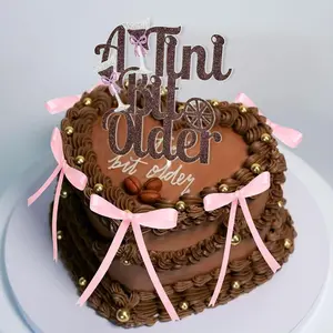 LaVenty cake shed cake topper gender reveal13PCS A Tini Bit Older Cake Topper Espresso Martini Bow Birthday Cake Decorations Glitter A Tini Bit Older Martini Bachelorette Party Decor Supplies Satin Pink