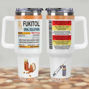 Funny Fukitol Oral Solution Tumbler 40oz Funny Gift Tumbler for Friends, Coworkers, Humor, Sarcasm, Vacuum Flask-Funny Gift Tumbler, Tumbler Water Bottle Drinkware Flasks Stylish