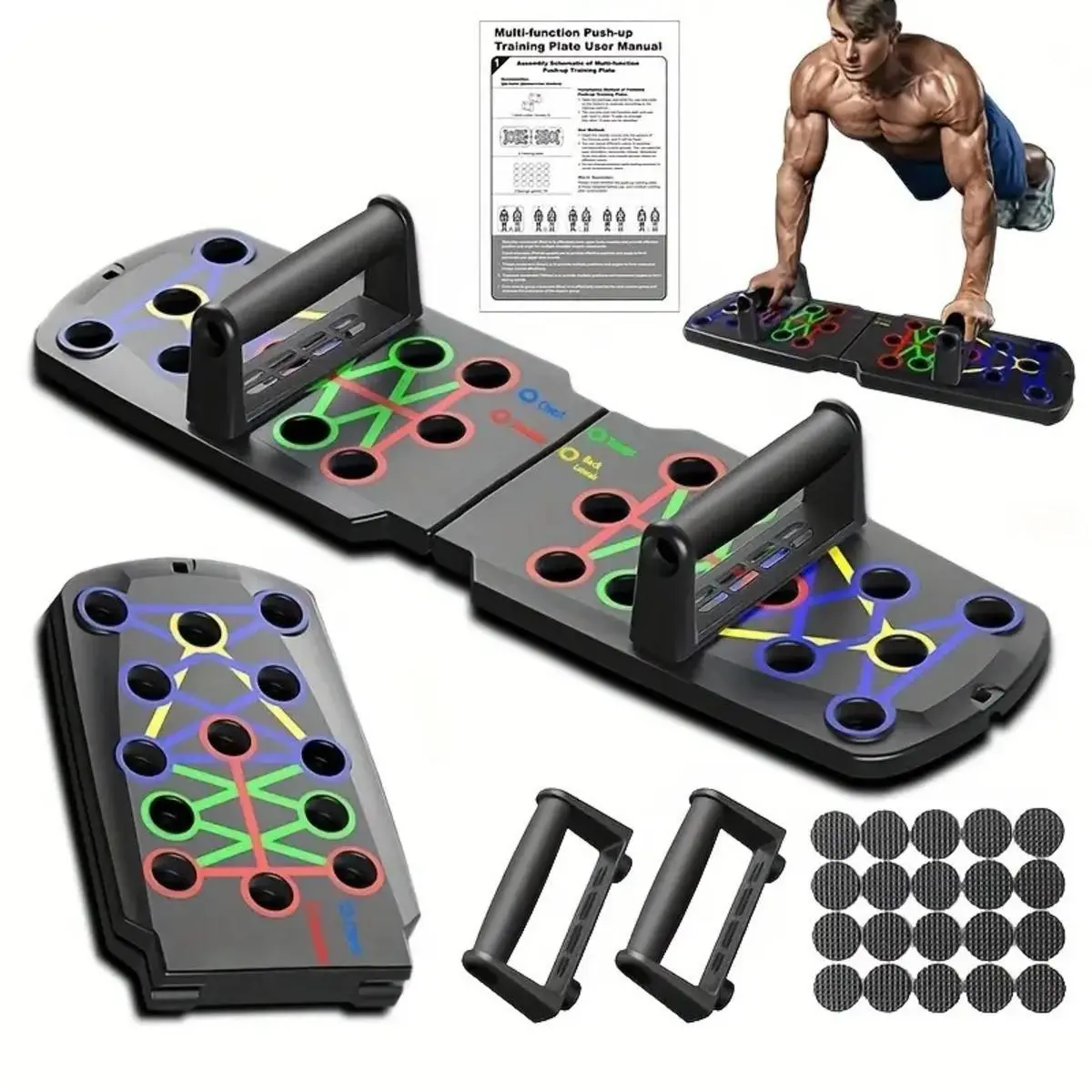 14 in 1 foldable Push Up Rack Board Train Gym Fitness System Workout Exercise Stands for Body Training