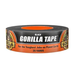 Gorilla Black Duct Tape 1.88" x 35 yd Heavy Duty Weather Resistant for Indoor Outdoor Use Pack of 1
