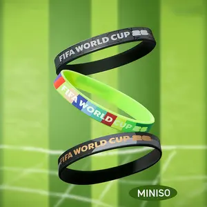 【Buy One Get Three】MINISO FIFA World Cup 2026 Licensed Silicone Wristband, Sports Fan Bracelets for Match Day & Birthday Gifts | CPSC 2026 Certified Lead-Free BPA-Free #WorldCupSouvenir#WorldCupSouvenir