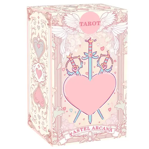 Pastel Arcana Tarot Deck, 78 Pink Aesthetic Design Tarot Cards with Guidebook, Modern Witch Tarot for Beginners and Experienced Readers, Divination and Spiritual Growth Tool, Tarot Card Game, Tarot Card Set