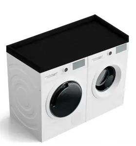 Washer Dryer Countertop Cover – No Assembly Needed, Universal Fit for Double Laundry Units – Space Saving Shelf, Waterproof, Durable Black Design for Modern Homes, TikTok Trending Laundry Room Organizer, Easy to Install & Clean, Fits Most Brands