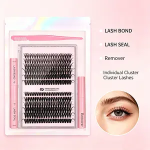 30D+40D 2 Style Lash Clusters Kit,1 Set Mixed Length Individval Eyelash Extensions Kit,Self Grafting False Eyelashes with Tweezers&Glue&Remover,Prefessional Eye Makeup Accessories for Women