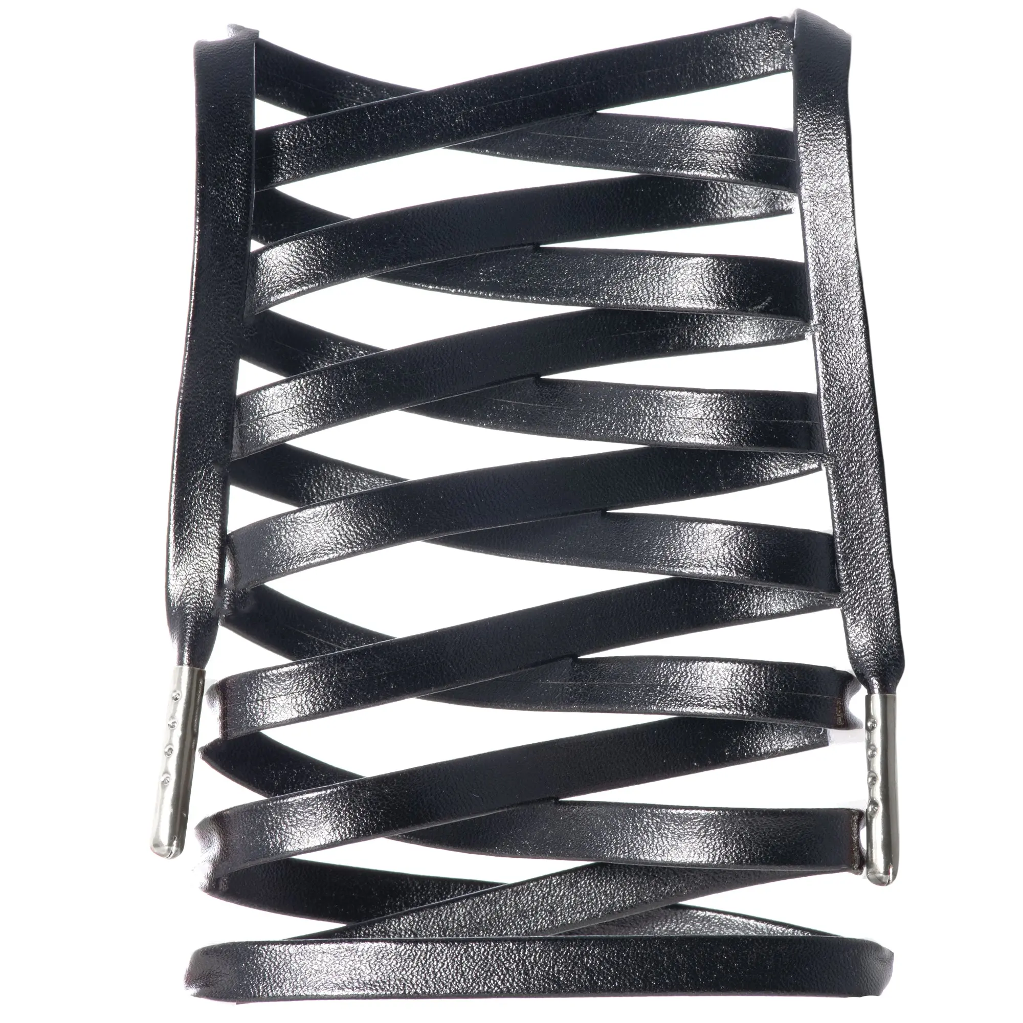 Flat Synthetic Leather Shoelaces w/ Silver Tips