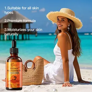 Moisturizing Coconut Self-Tanning Oil 60ml | Beautyturess Tropical Glow Formula | Cocos Nucifera Oil & DHA | Lightweight & Hydrating | Suitable for All Skin Types | Great for Everyday Use & Travel