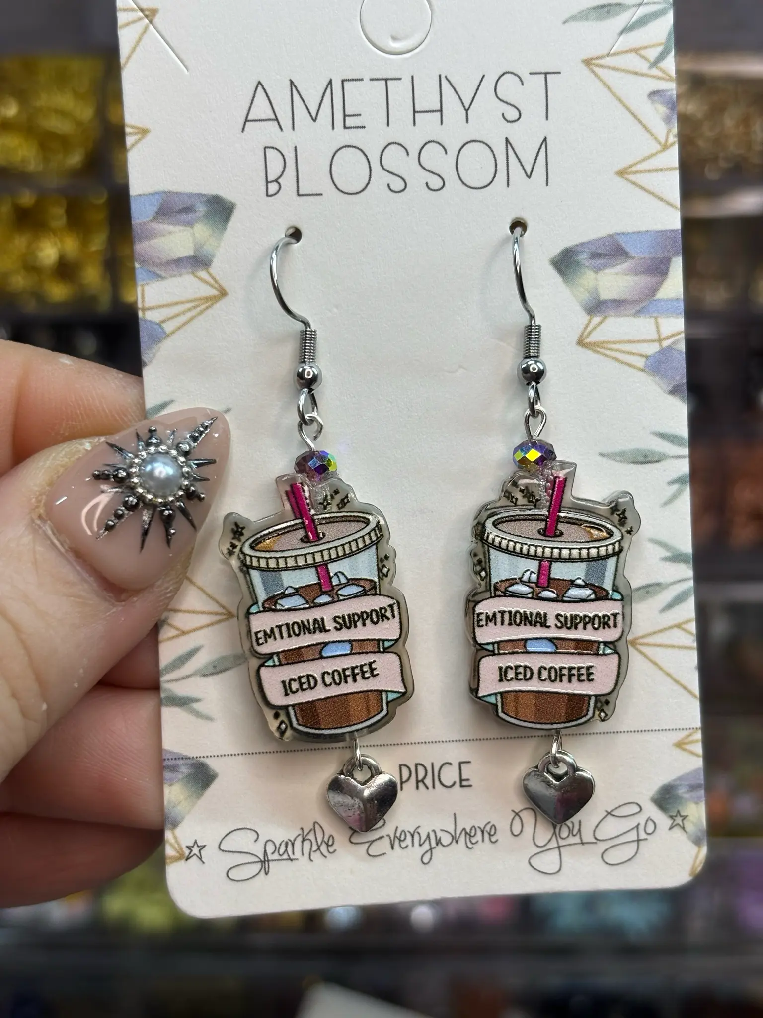 Emotional Support Iced Coffee Earrings