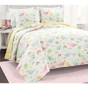 Lush Decor Magical Narwhal 2Pc Twin Quilt Set Lush Decor Magical Narwhal 2Pc Twin Quilt Set