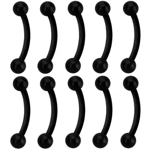 Eyebrow-shaped curved barbell
