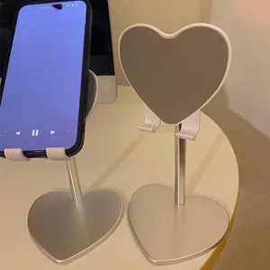 Heart Shaped Phone Holder, 1pc Desktop Adjustable Phone Stand, Portable Foldable Phone Holder for Home Office, Universal Phone Accessories, Folding, Adjustable Cellphone Holder