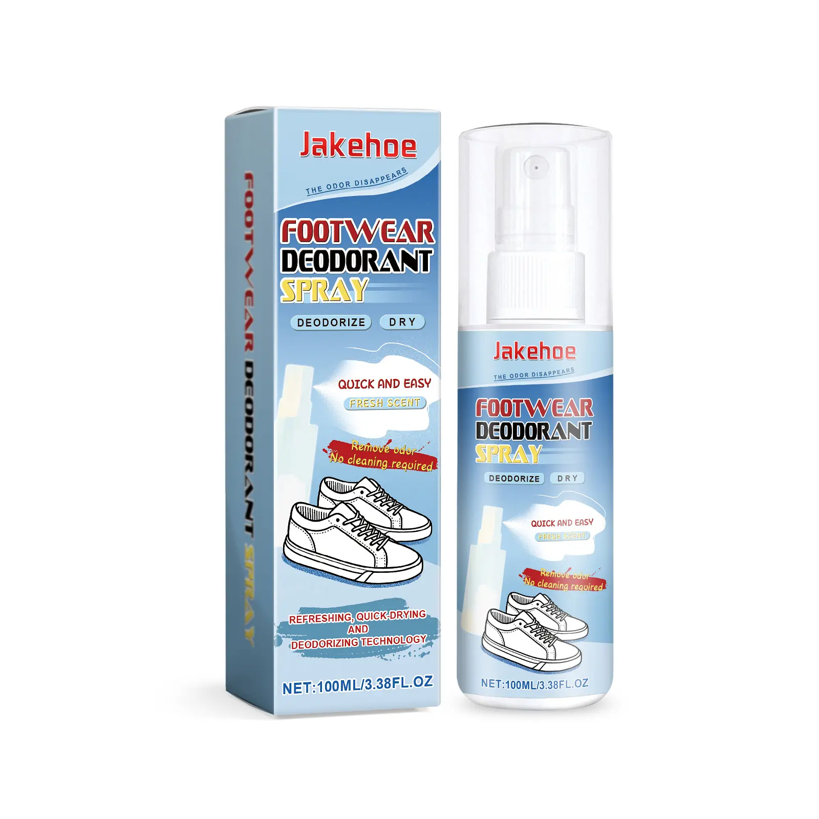 Shoe Deodorizer Spray 100 mL for Sneakers, Boots and Everyday Footwear