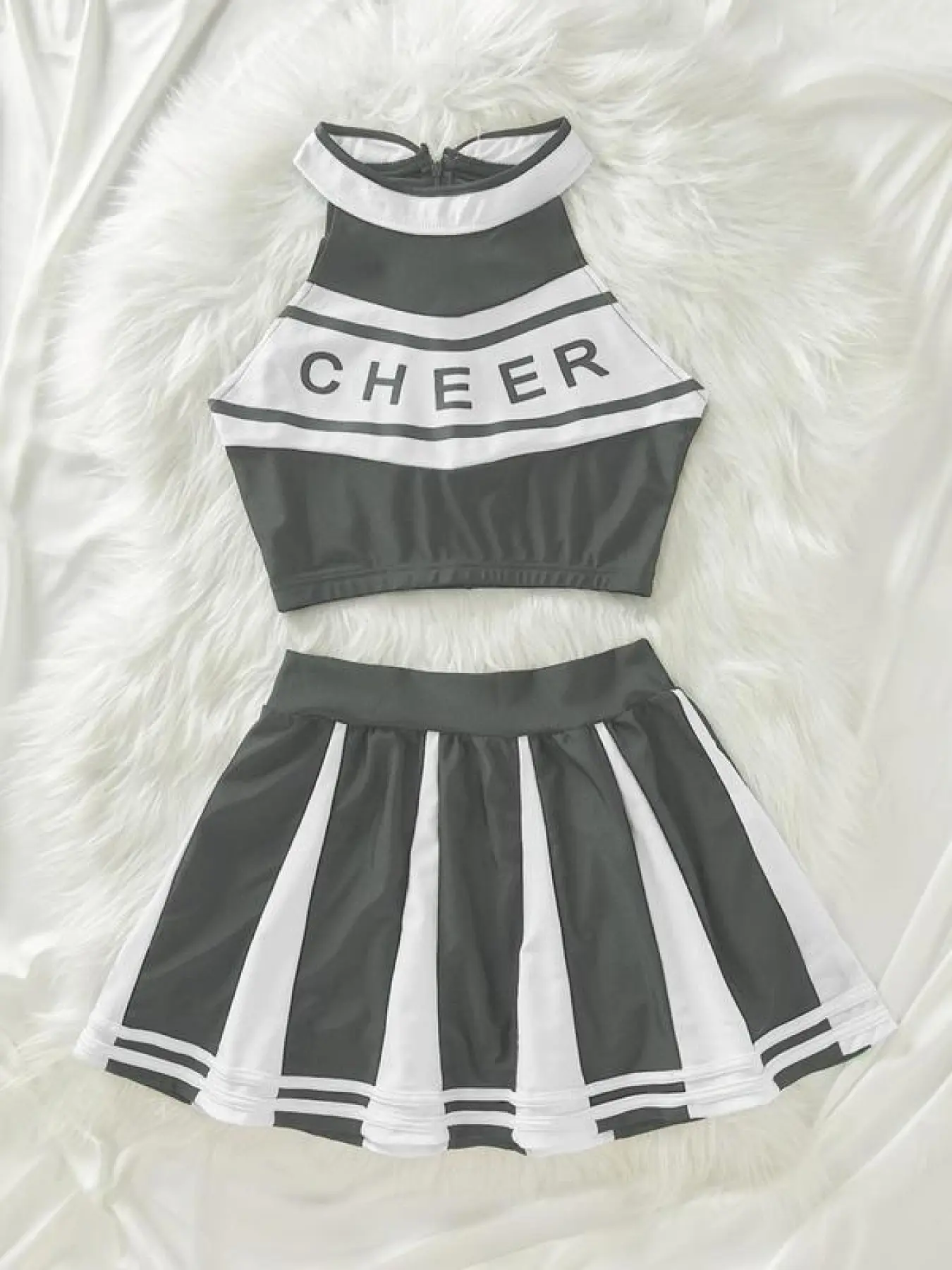sexy petite lingerie Women's Color-Block Sexy Cheerleading Uniform Set: Cheerleading Crop Top  and Striped Skirt, Women's Sexy Lingerie Set, Suitable for All Seasons,  Cheerleading Dancewear, Cheerleader Outfit