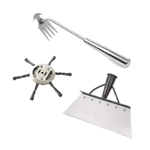 Weed Removal Tool Set, Includes Weed Puller Head, Weeder Shovel, and Cultivator Rake, Efficient Gardening Tools for Home Yard Care
