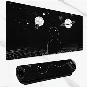 Large Cosmic Fantasy Art Gaming Mouse Pad and Desk Mat - Non-slip Rubber Base, Smooth Surface with Precision Stitched Edges, Suitable for Office and Gaming Scenarios, Galaxy-themed Computer Desk Accessory